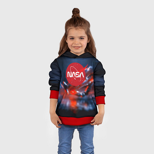 Детская толстовка Nasa space star / 3D-Красный – фото 4