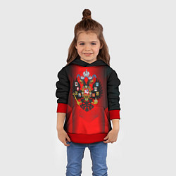 Толстовка-худи детская Символика имперской россии, цвет: 3D-красный — фото 2
