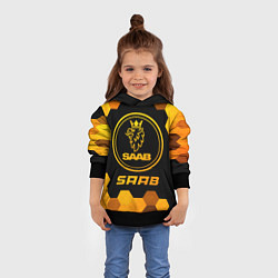 Толстовка-худи детская Saab - gold gradient, цвет: 3D-черный — фото 2