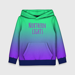 Толстовка-худи детская Northern lights gradient, цвет: 3D-синий