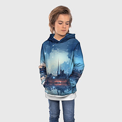 Толстовка-худи детская Хрустальный город, цвет: 3D-белый — фото 2