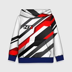 Толстовка-худи детская Mass effect - white uniform n7, цвет: 3D-синий