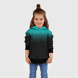 Толстовка-худи детская Градиент бирюзово-чёрный, цвет: 3D-черный — фото 2