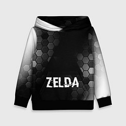 Толстовка-худи детская Zelda glitch на темном фоне, цвет: 3D-черный