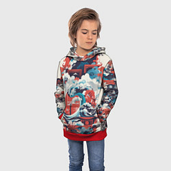 Толстовка-худи детская Рисунок в Японском стиле, цвет: 3D-красный — фото 2