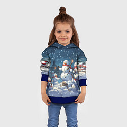 Толстовка-худи детская Снежный бой, цвет: 3D-синий — фото 2