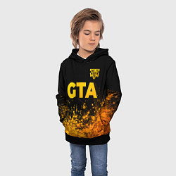 Толстовка-худи детская GTA - gold gradient посередине, цвет: 3D-черный — фото 2