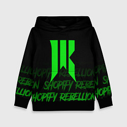Толстовка-худи детская Shopify Rebellion, цвет: 3D-черный
