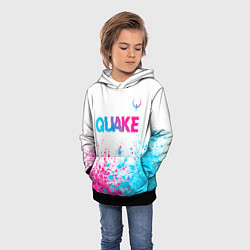 Толстовка-худи детская Quake neon gradient style посередине, цвет: 3D-черный — фото 2