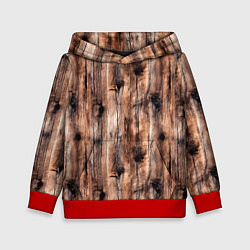 Толстовка-худи детская Старые доски, цвет: 3D-красный