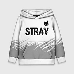 Толстовка-худи детская Stray glitch на светлом фоне посередине, цвет: 3D-белый