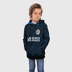 Толстовка-худи детская ФК Челси форма 23-24 гостевая, цвет: 3D-черный — фото 2