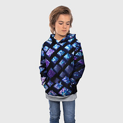 Толстовка-худи детская Цветные объёмные кубики - нейросеть, цвет: 3D-меланж — фото 2