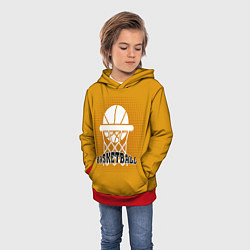 Толстовка-худи детская Basketball - кольцо и мяч, цвет: 3D-красный — фото 2