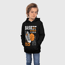 Толстовка-худи детская Basketball New York, цвет: 3D-черный — фото 2