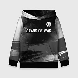 Толстовка-худи детская Gears of War glitch на темном фоне посередине, цвет: 3D-черный