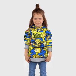 Толстовка-худи детская Fallout logo game, цвет: 3D-меланж — фото 2