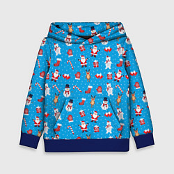 Детская толстовка Новогодний голубой принт