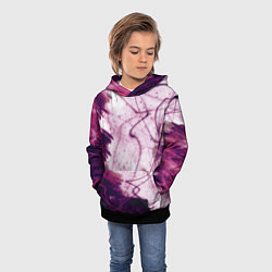 Толстовка-худи детская Абстракция - purple madness, цвет: 3D-черный — фото 2