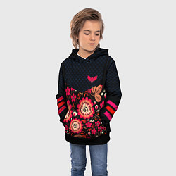 Толстовка-худи детская Хохлома тревожная: мечта параноика, цвет: 3D-черный — фото 2