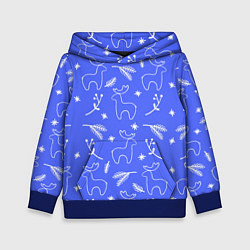 Детская толстовка Синий рождественский принт с оленями