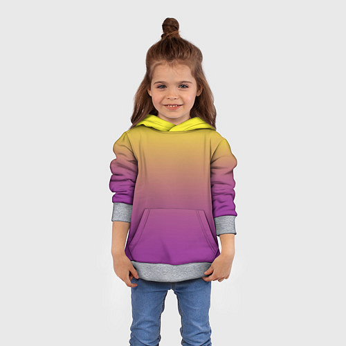 Детская толстовка Желто-фиолетовый градиент / 3D-Меланж – фото 4