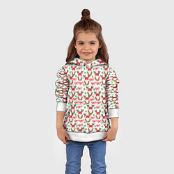 Толстовка-худи детская Новогодний гном с рогами, цвет: 3D-белый — фото 2