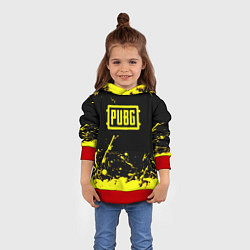 Толстовка-худи детская PUBG online yellow, цвет: 3D-красный — фото 2