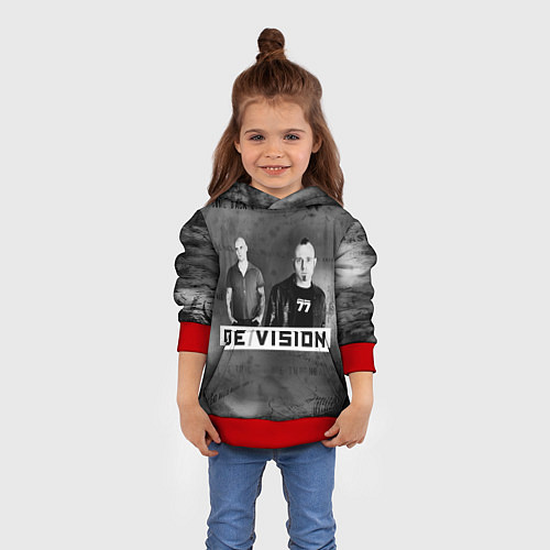 Детская толстовка Devision - a band from germany / 3D-Красный – фото 4