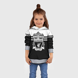 Толстовка-худи детская Ливерпуль - черно-белый, цвет: 3D-меланж — фото 2