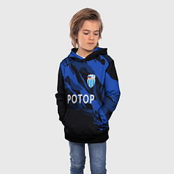 Толстовка-худи детская Ротор Волгоград - синий и черный, цвет: 3D-черный — фото 2