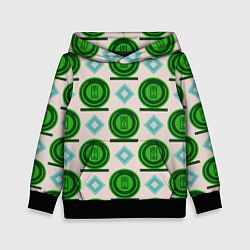 Толстовка-худи детская Круг логотип и ромб, цвет: 3D-черный
