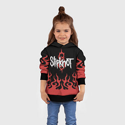 Толстовка-худи детская Slipknot в огне, цвет: 3D-черный — фото 2