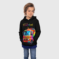 Толстовка-худи детская Весёлый дальнобой, цвет: 3D-синий — фото 2
