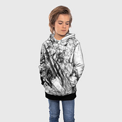 Толстовка-худи детская Чёрно белые узоры, цвет: 3D-черный — фото 2