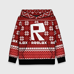 Толстовка-худи детская Roblox christmas sweater, цвет: 3D-черный