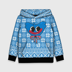 Толстовка-худи детская Huggy Wuggy christmas sweater, цвет: 3D-черный
