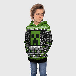 Толстовка-худи детская Minecraft christmas sweater, цвет: 3D-черный — фото 2