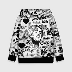 Толстовка-худи детская Lil peep автограф, цвет: 3D-черный