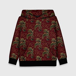 Толстовка-худи детская Азиатский стиль дракона, цвет: 3D-черный