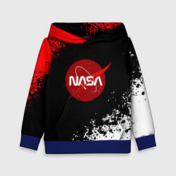 Толстовка-худи детская NASA краски спорт, цвет: 3D-синий