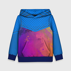 Толстовка-худи детская Кляксы и цветной туман, цвет: 3D-синий