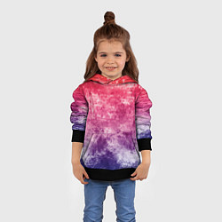Толстовка-худи детская Абстракция - сине-красный беспорядок, цвет: 3D-черный — фото 2