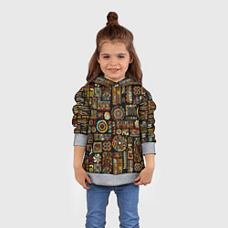 Толстовка-худи детская Африканский этнический орнамент, цвет: 3D-меланж — фото 2