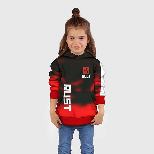 Детская толстовка Rust the game colors / 3D-Красный – фото 4
