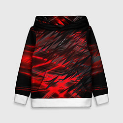 Толстовка-худи детская Черно красные текстуры, цвет: 3D-белый
