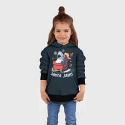 Толстовка-худи детская Santa Jaws, цвет: 3D-черный — фото 2