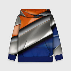 Толстовка-худи детская Разноцветные полоски, цвет: 3D-синий