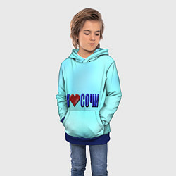 Толстовка-худи детская Сочи любимый город, цвет: 3D-синий — фото 2