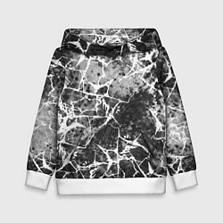 Детская толстовка Абстракция - белые трещины на сером фоне